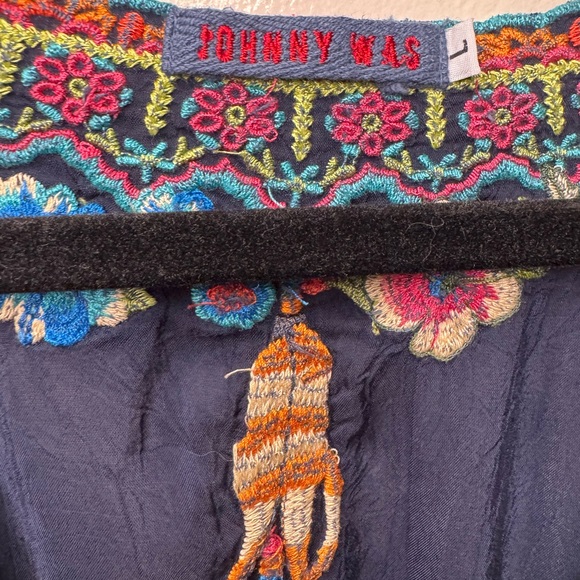 Johnny Was embroidered navy tunic dress with pockets size large - Picture 3 of 7
